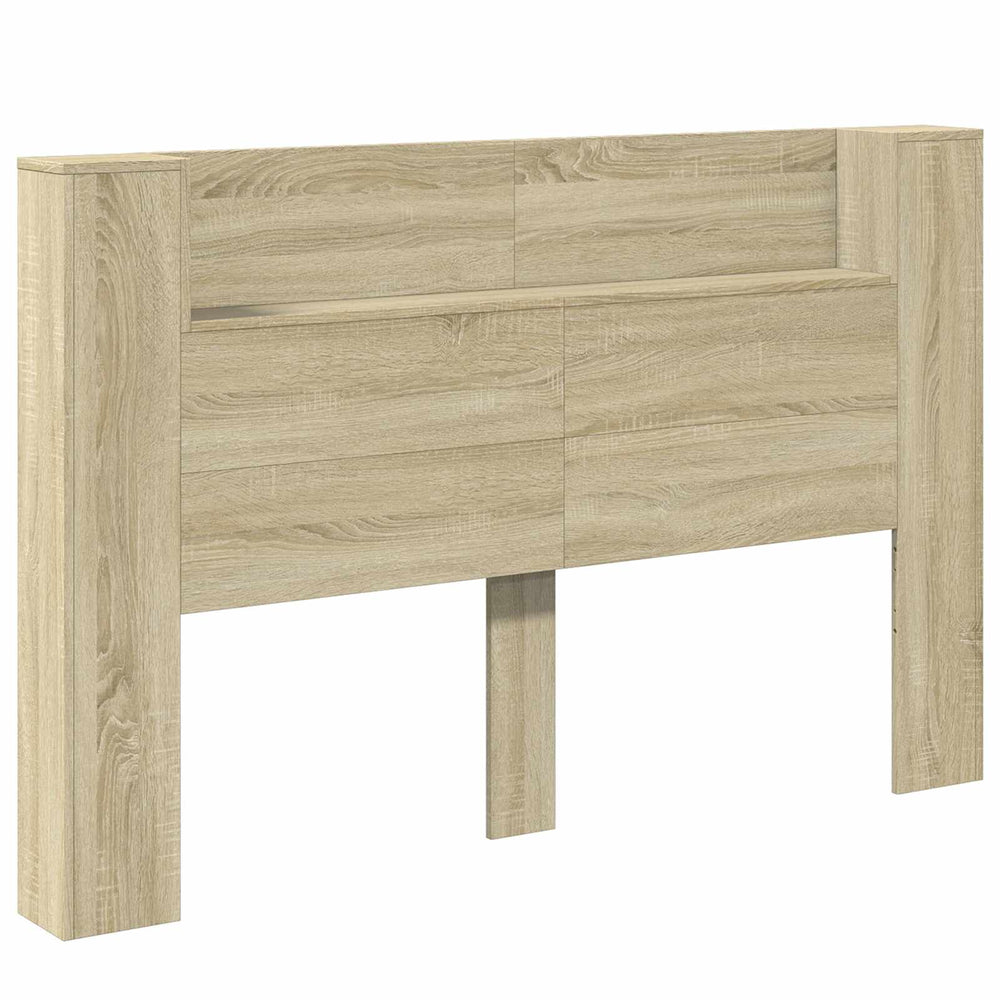 vidaXL LED Headboard Cabinet with Shelf Sonoma 160 x 16.5 x 103.5 cm