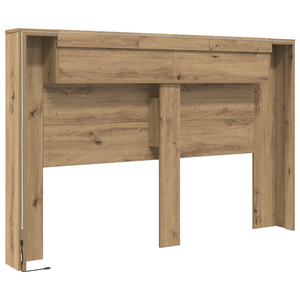 Kopfteil-Schrank mit LED Artisan-Eiche 160cm