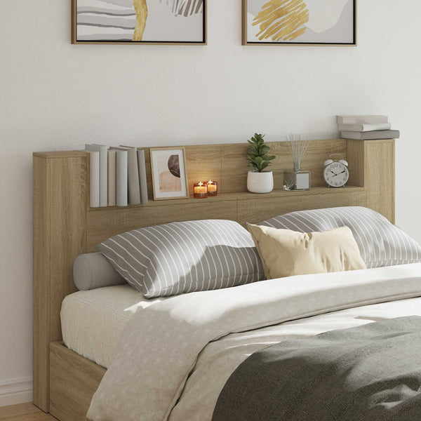 Kopfteil Schrank mit LED Sonoma 180cm