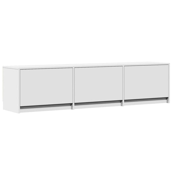 TV-Schrank mit LED, Weiß, 165 cm