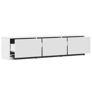 TV-Schrank mit LED, Weiß, 165 cm