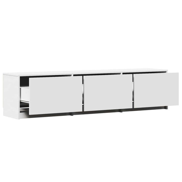 TV-Schrank mit LED, Weiß, 165 cm