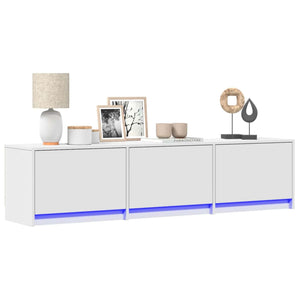 TV-Schrank mit LED, Weiß, 165 cm