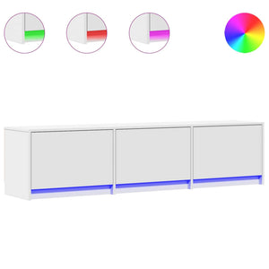 TV-Schrank mit LED, Weiß, 165 cm