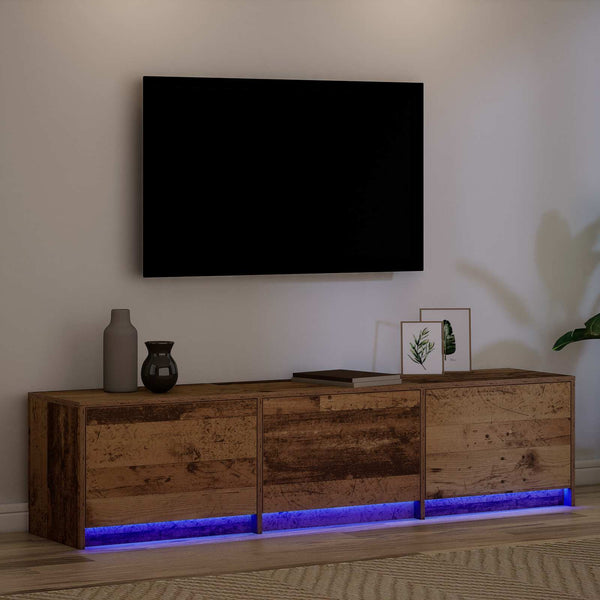 TV-Schrank mit LED Altholz Optik 165cm