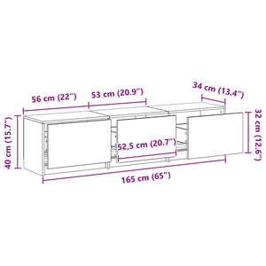 TV-Schrank mit LED Altholz Optik 165cm