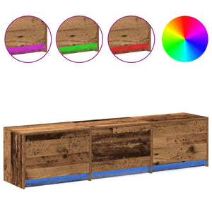 TV-Schrank mit LED Altholz Optik 165cm