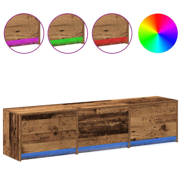 TV-Schrank mit LED Altholz Optik 165cm