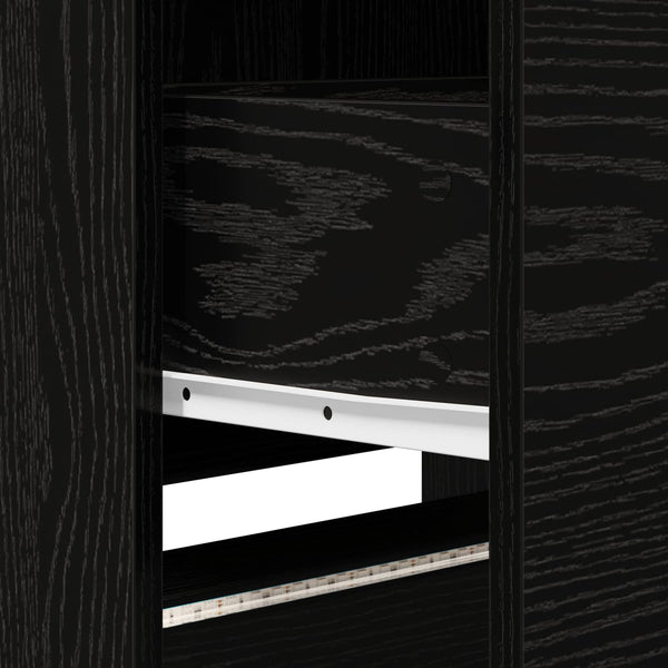 TV-Schrank Schwarz Eichenoptik 165 cm