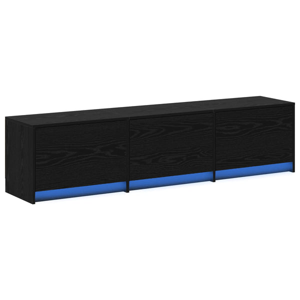 TV-Schrank Schwarz Eichenoptik 165 cm