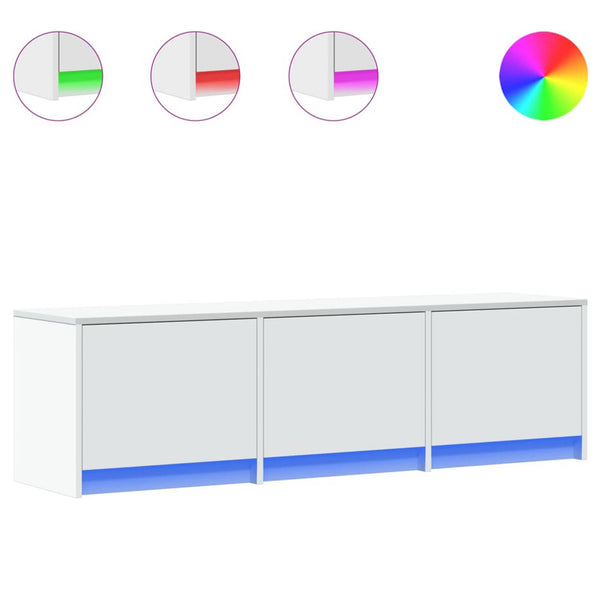 TV-Schrank Weiß mit LED 140cm