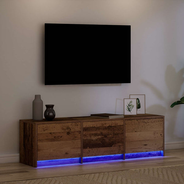 TV-Schrank mit LED Altholz, 140 cm