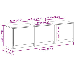 TV-Schrank mit LED Altholz, 140 cm
