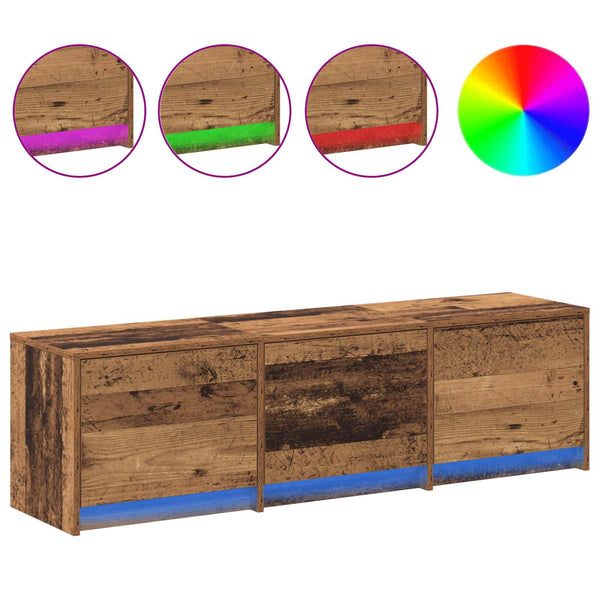 TV-Schrank mit LED Altholz, 140 cm