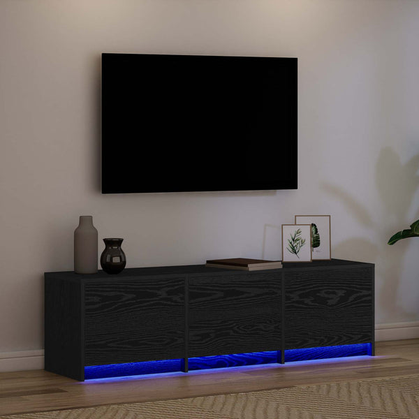 TV-Schrank Schwarz Eichenoptik 140 cm