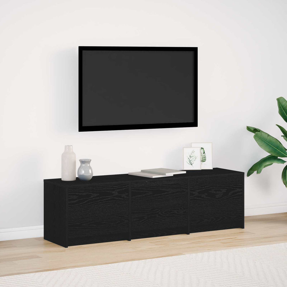 TV-Schrank Schwarz Eichenoptik 140 cm