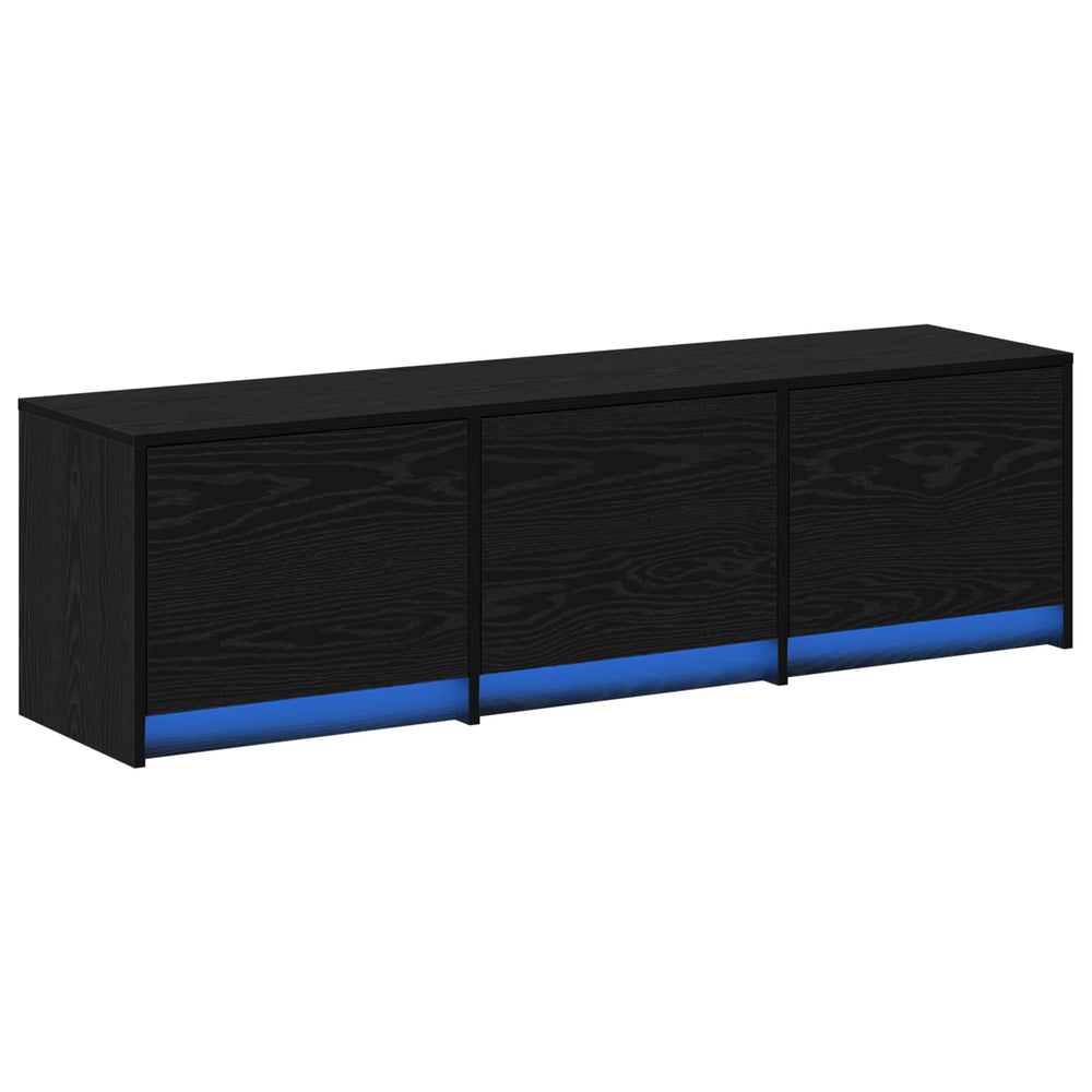 TV-Schrank Schwarz Eichenoptik 140 cm