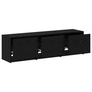 TV-Schrank Schwarz Eichenoptik 140 cm