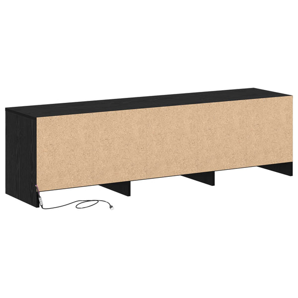 TV-Schrank Schwarz Eichenoptik 140 cm