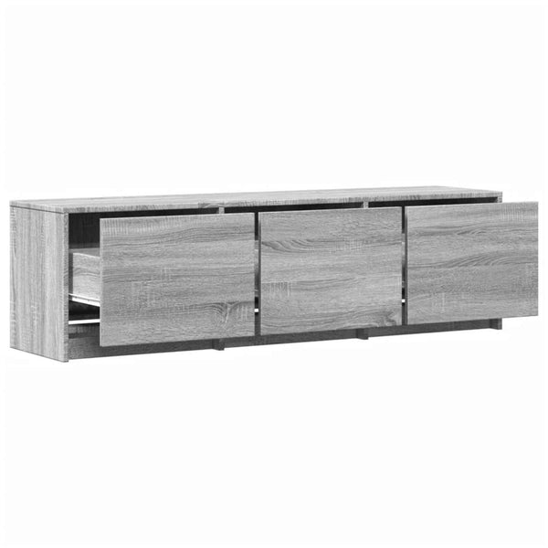 TV-Schrank mit LED, Grau Sonoma, 140 cm