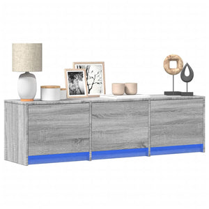 TV-Schrank mit LED, Grau Sonoma, 140 cm
