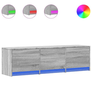 TV-Schrank mit LED, Grau Sonoma, 140 cm