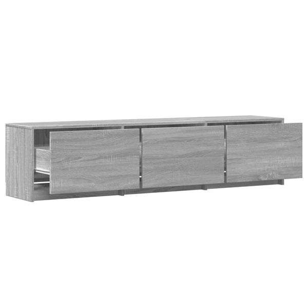 TV-Schrank mit LED, Grau Sonoma, 165 cm