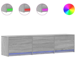 TV-Schrank mit LED, Grau Sonoma, 165 cm