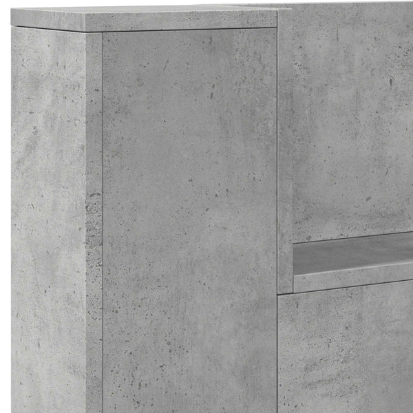 LED Kopfteil mit Regal Beton 140cm