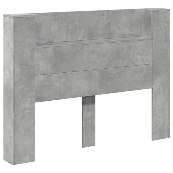 LED Kopfteil mit Regal Beton 140cm
