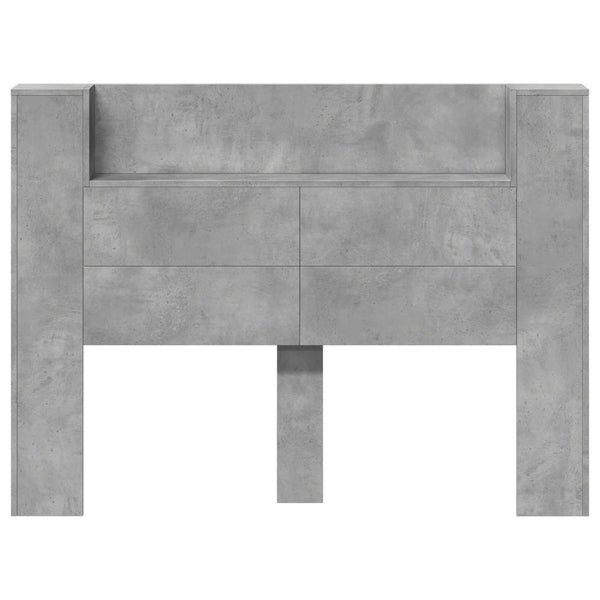 LED Kopfteil mit Regal Beton 140cm