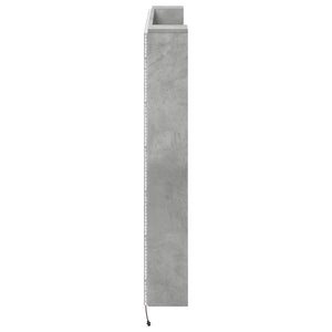 LED Kopfteil mit Regal Beton 140cm
