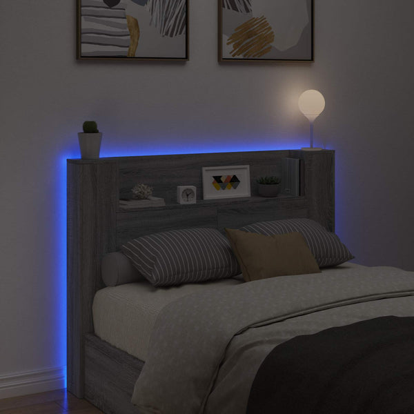 Kopfteil mit LED Grau Sonoma 140 cm