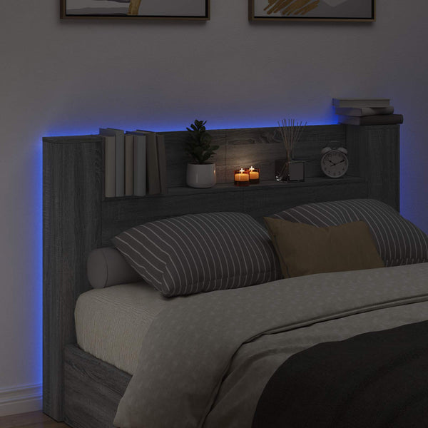 Kopfteil mit LED Grau Sonoma 160cm