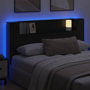 Kopfteil mit LED Schwarze Eiche 160 cm