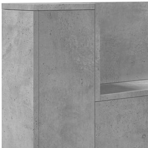 LED Kopfteil mit Regal Beton 180cm