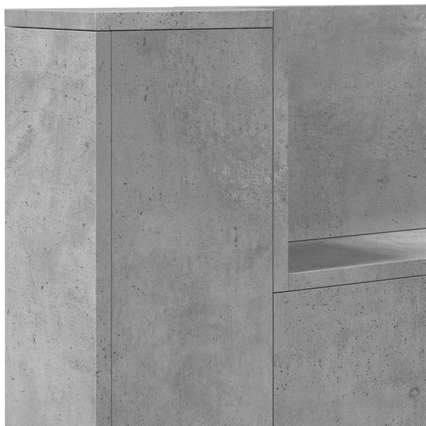 LED Kopfteil mit Regal Beton 180cm