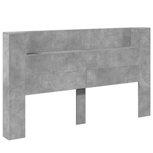 LED Kopfteil mit Regal Beton 180cm