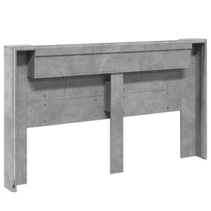 LED Kopfteil mit Regal Beton 180cm
