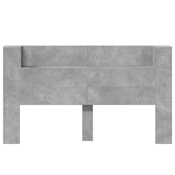 LED Kopfteil mit Regal Beton 180cm