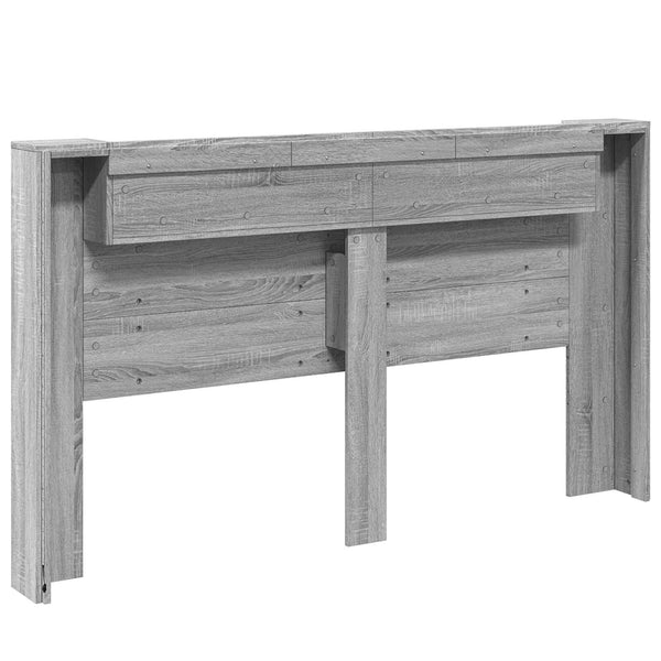 Kopfteil Schrank mit LED Grau 180cm