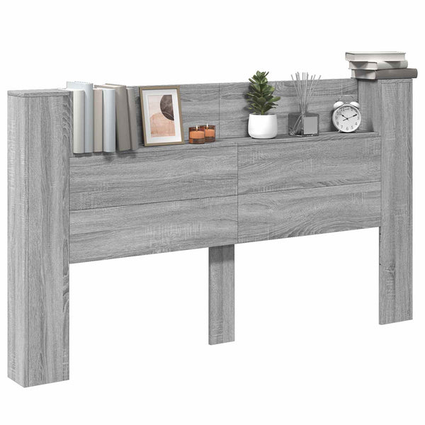 Kopfteil Schrank mit LED Grau 180cm
