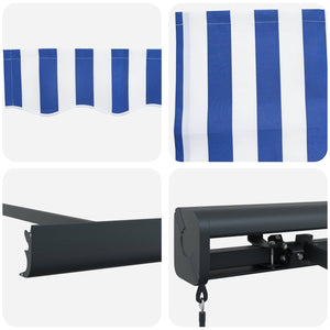 Einziehbare Markise 400x300 cm Blau-Weiß