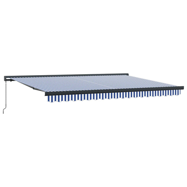 Einziehbare Markise 400x300 cm Blau-Weiß