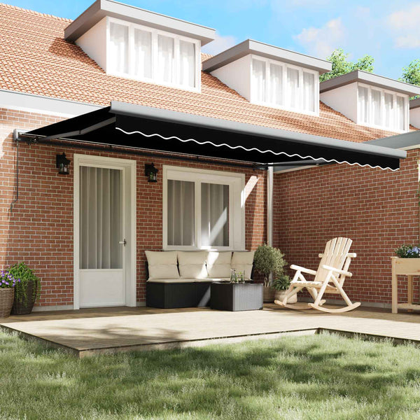 Einziehbare Markise Schwarz 4x3m