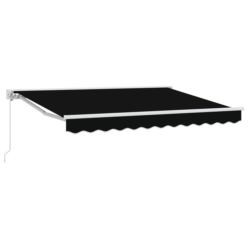 Manuell einziehbare Markise 3,5x2,5m Schwarz