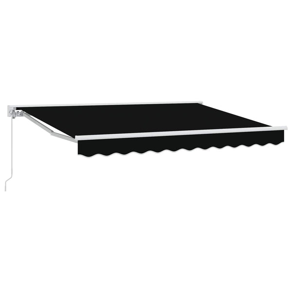 Manuell einziehbare Markise 3,5x2,5m Schwarz