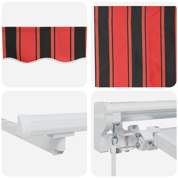 Einziehbare Markise, 4x3,5 m, Orange/Schwarz/Gelb