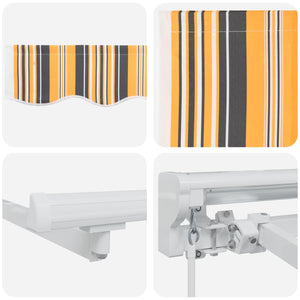 Einziehbare Markise, Gelb/Grau/Weiss, 4x3.5m