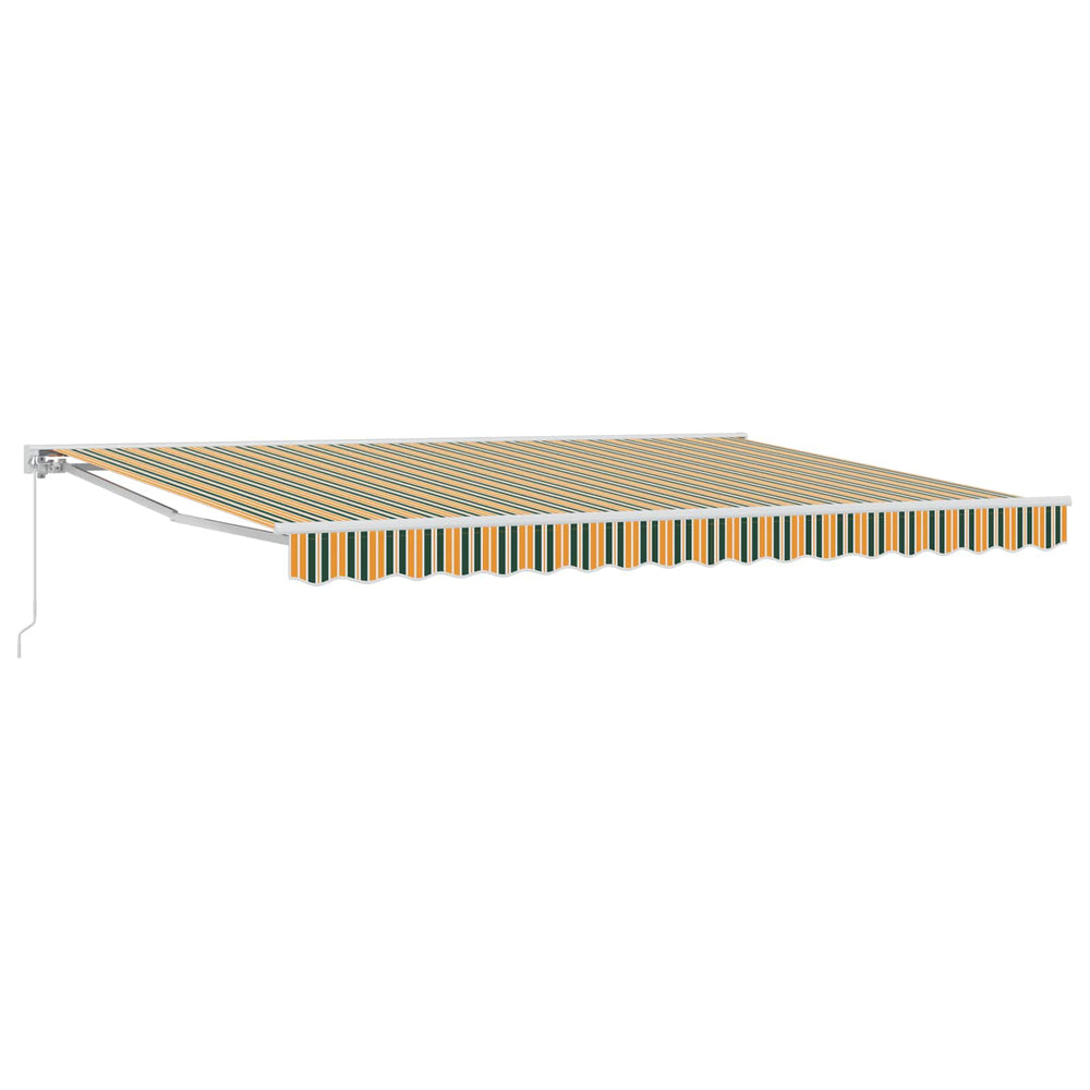 vidaXL Store banne manuel vert et jaune 4,5 x 3 m